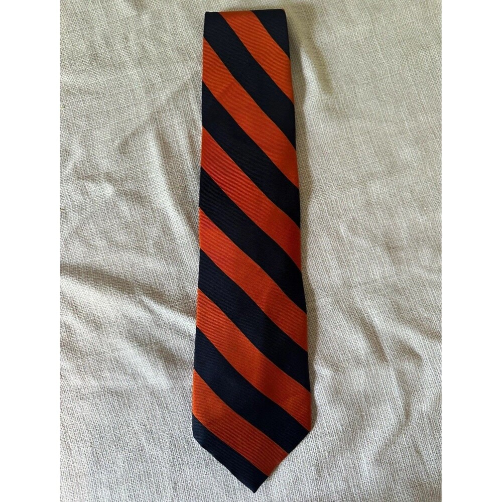 Auburn University Campus Classics Orange Navy Striped Collegiate Necktie